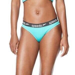 Speedo womens Swimsuit Creora Highclo Hipster Bikini Bottoms, Rib Ceramic, M